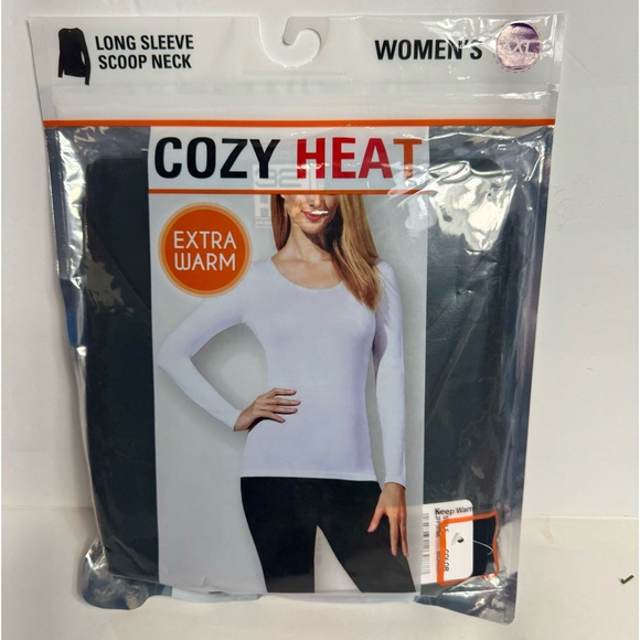 32 Degrees Womens Cozy Heat Scoop Neck Top Black Size Medium main image 0